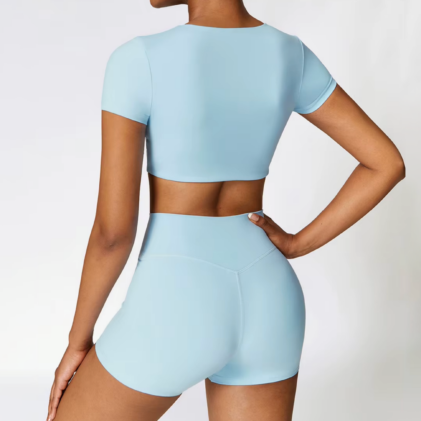 Blend top crop tee baby blue