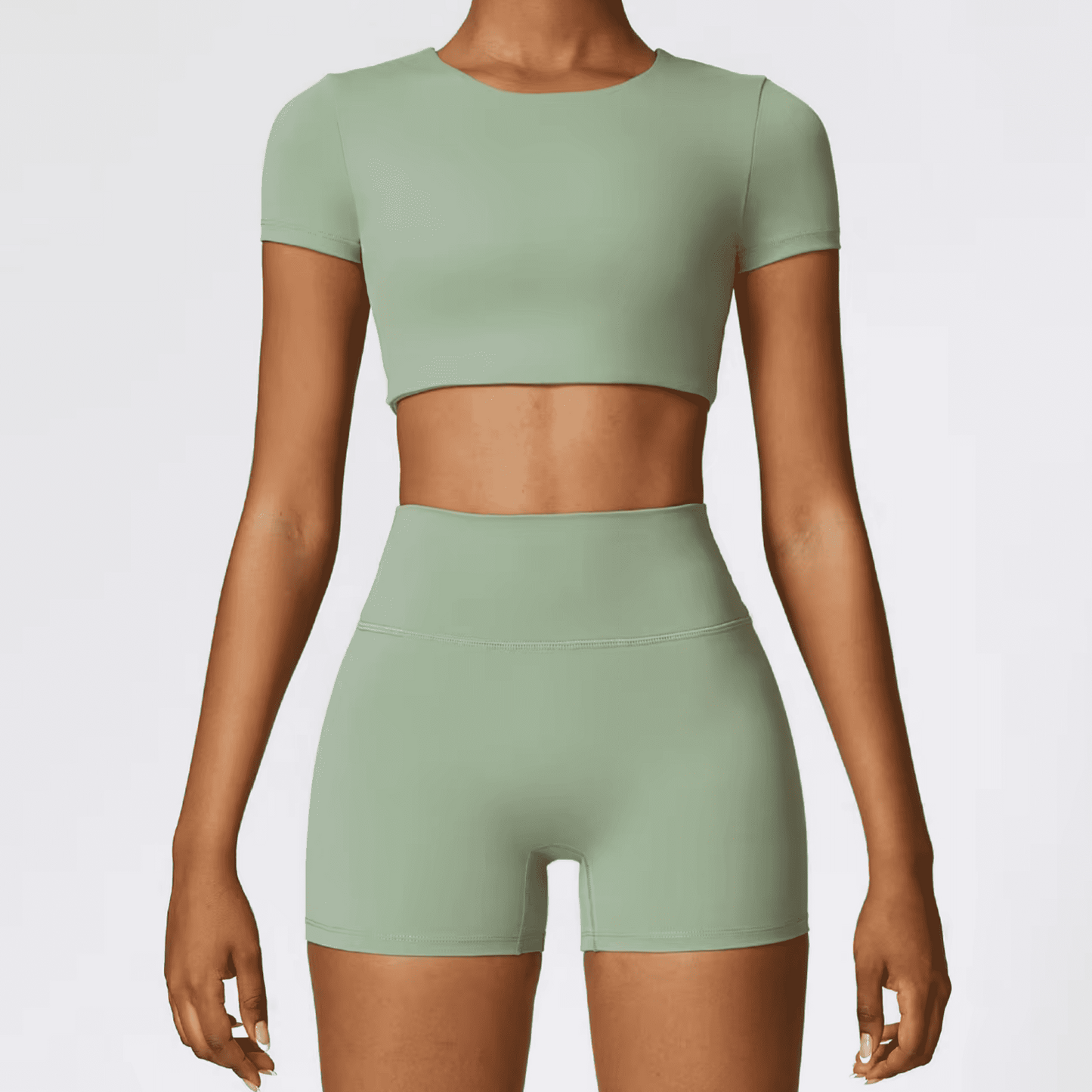 Blend top crop tee pistacho