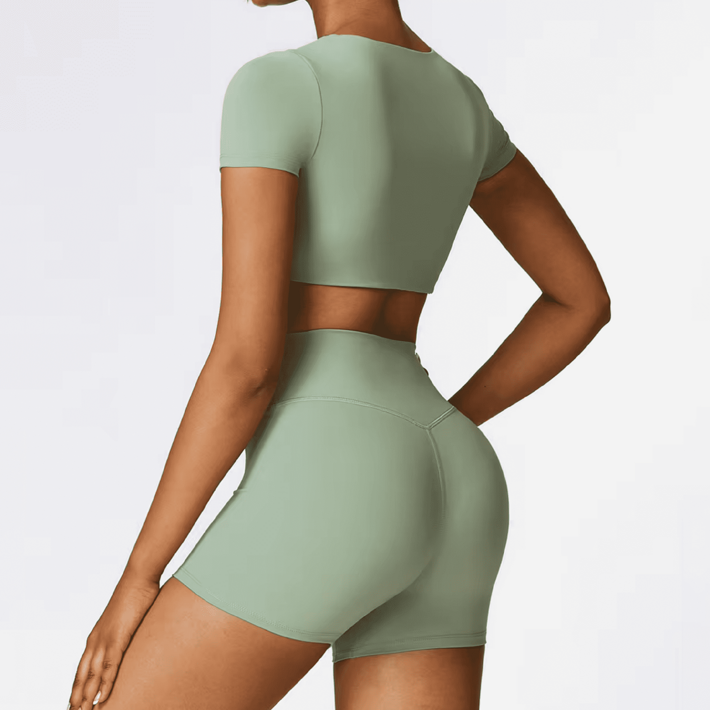 Blend top crop tee pistacho
