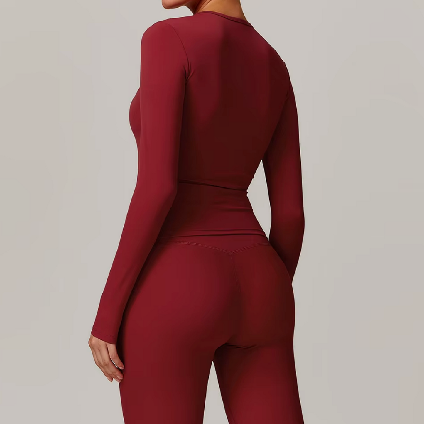 Blend top long sleeve cherry