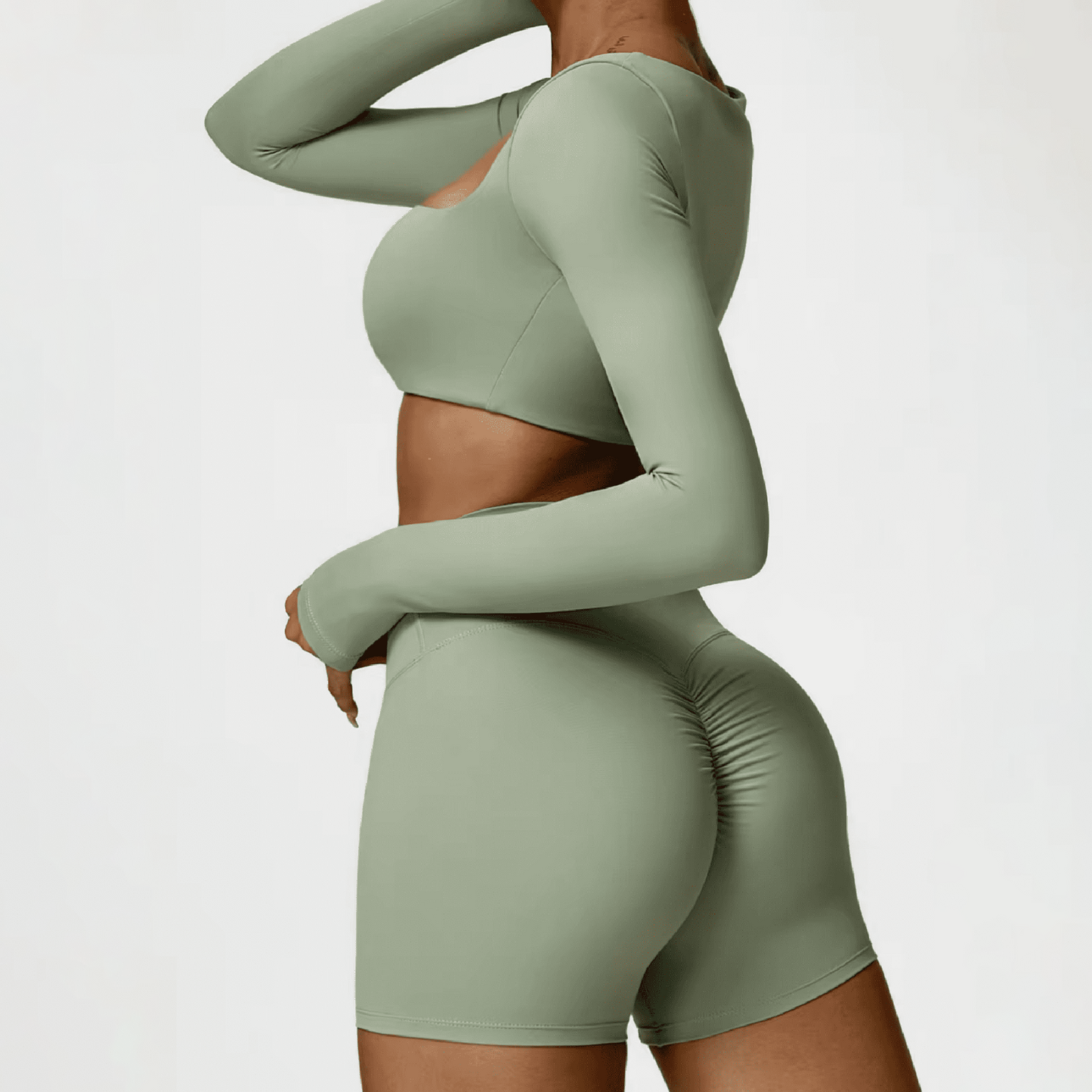 Blend short scrunch pistacho