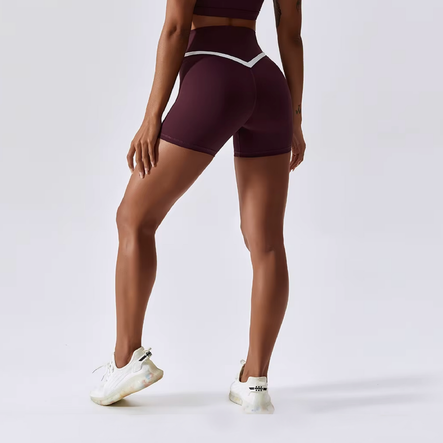 Glowy short v-cut merlot