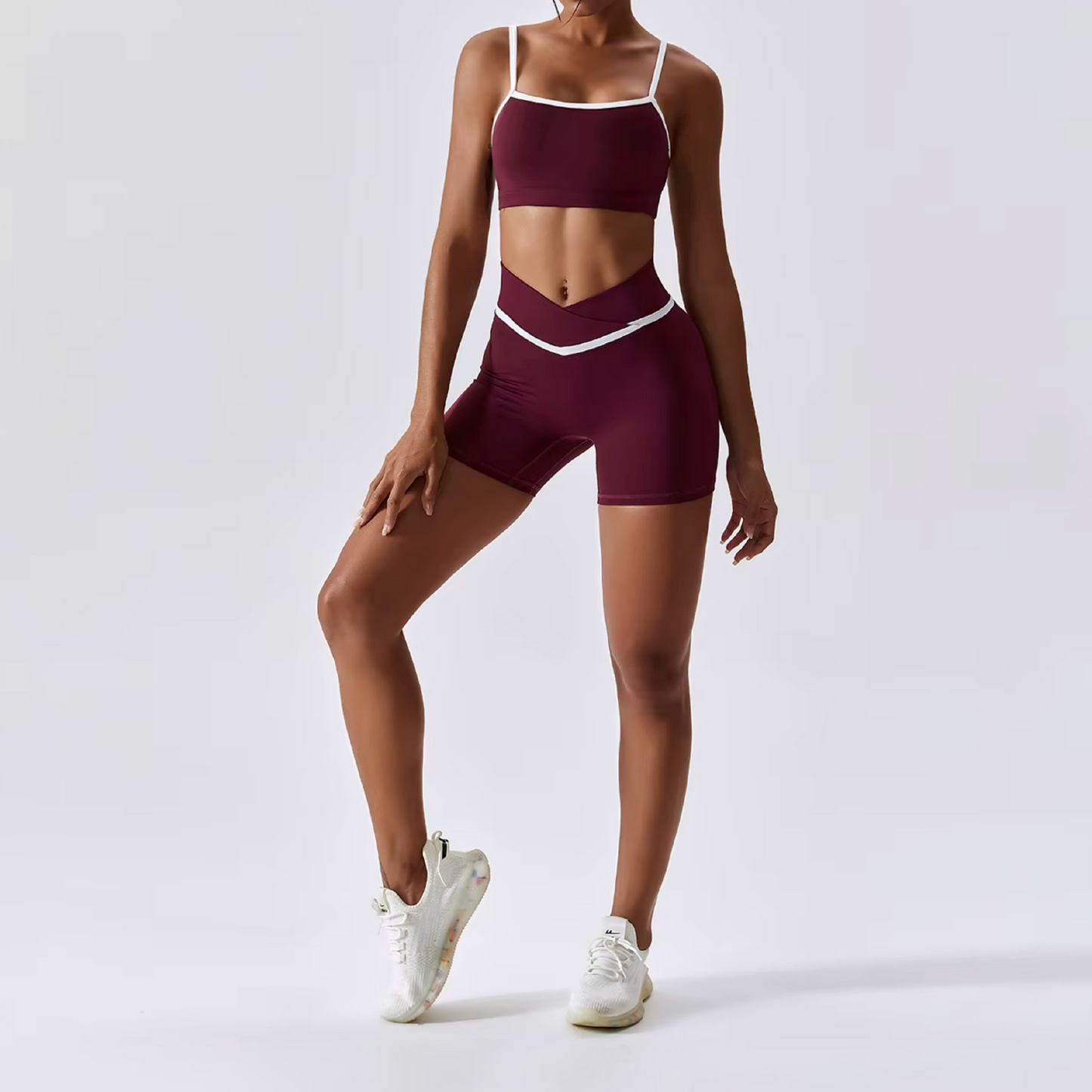 Glowy short v-cut merlot