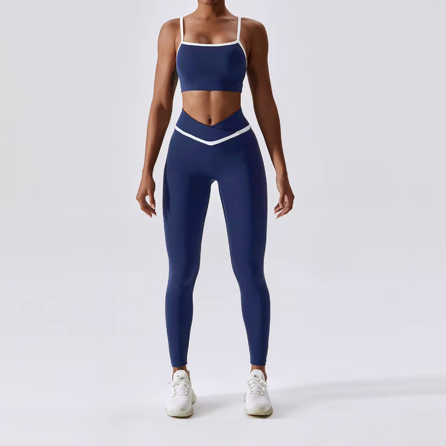Glowy licra v-cut navy