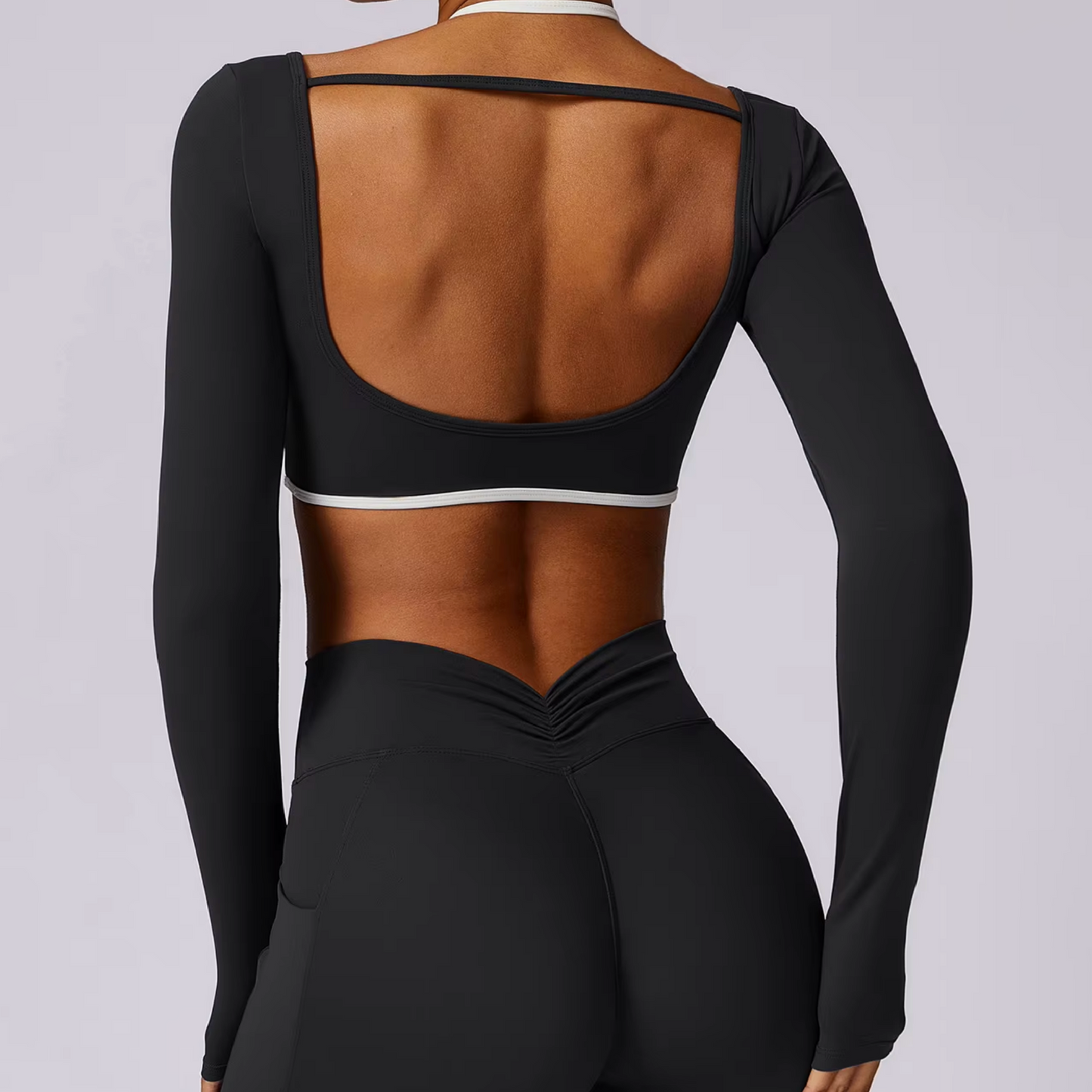Dual top long sleeve black