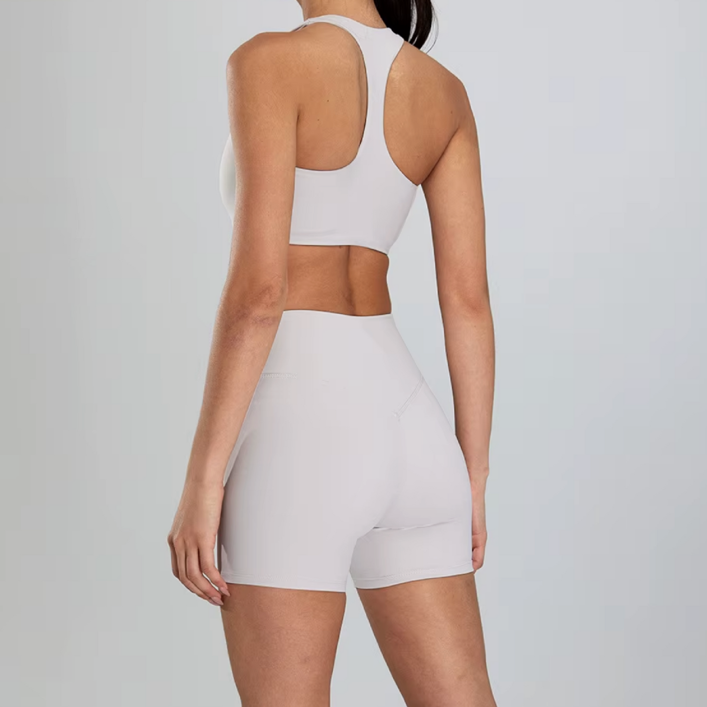 Silky top crop tank fog white