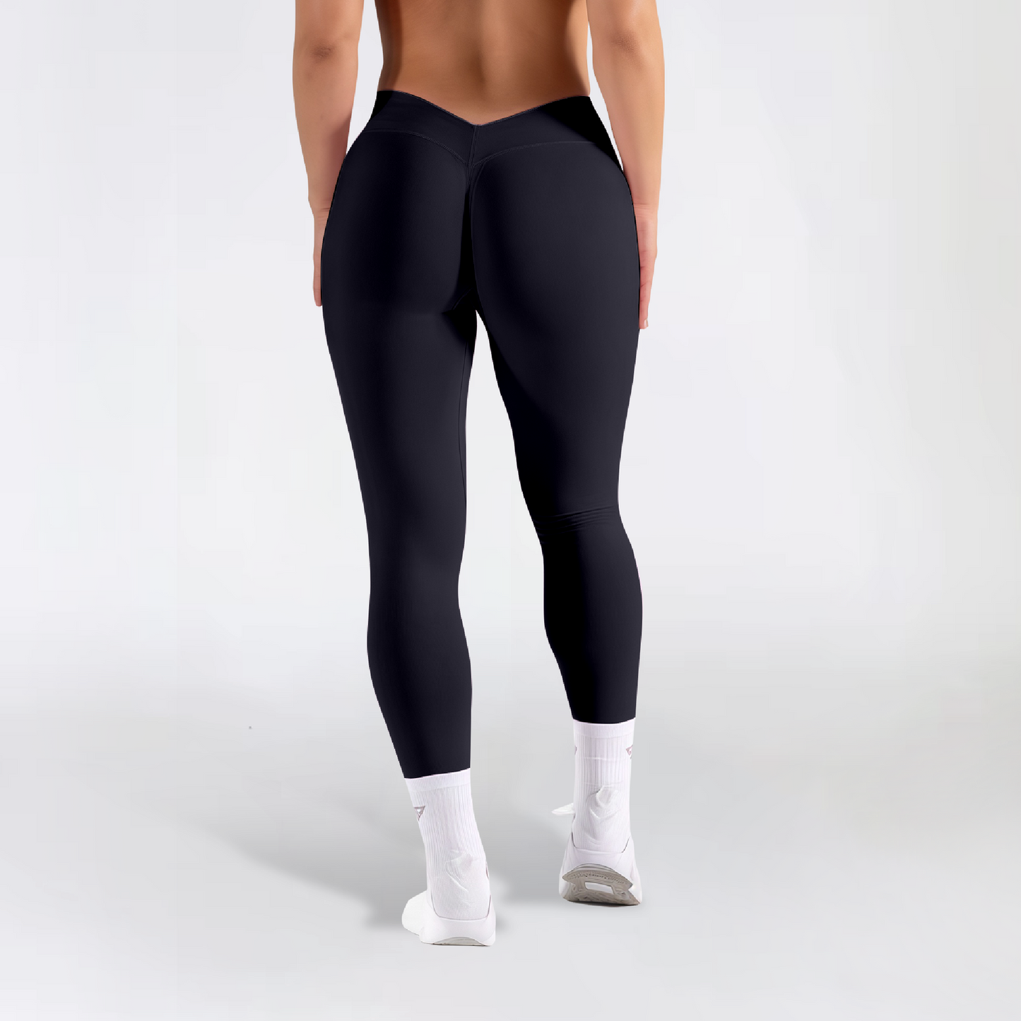 Reverse licra scrunch black