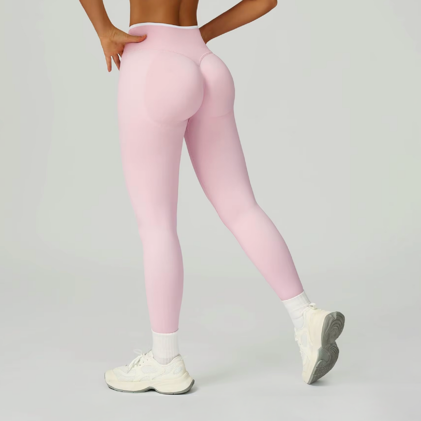 Outline licra scrunch pearl pink