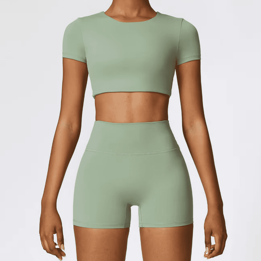 Blend top crop tee pistacho
