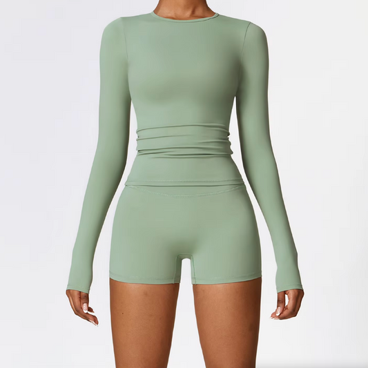 Blend top long sleeve pistacho