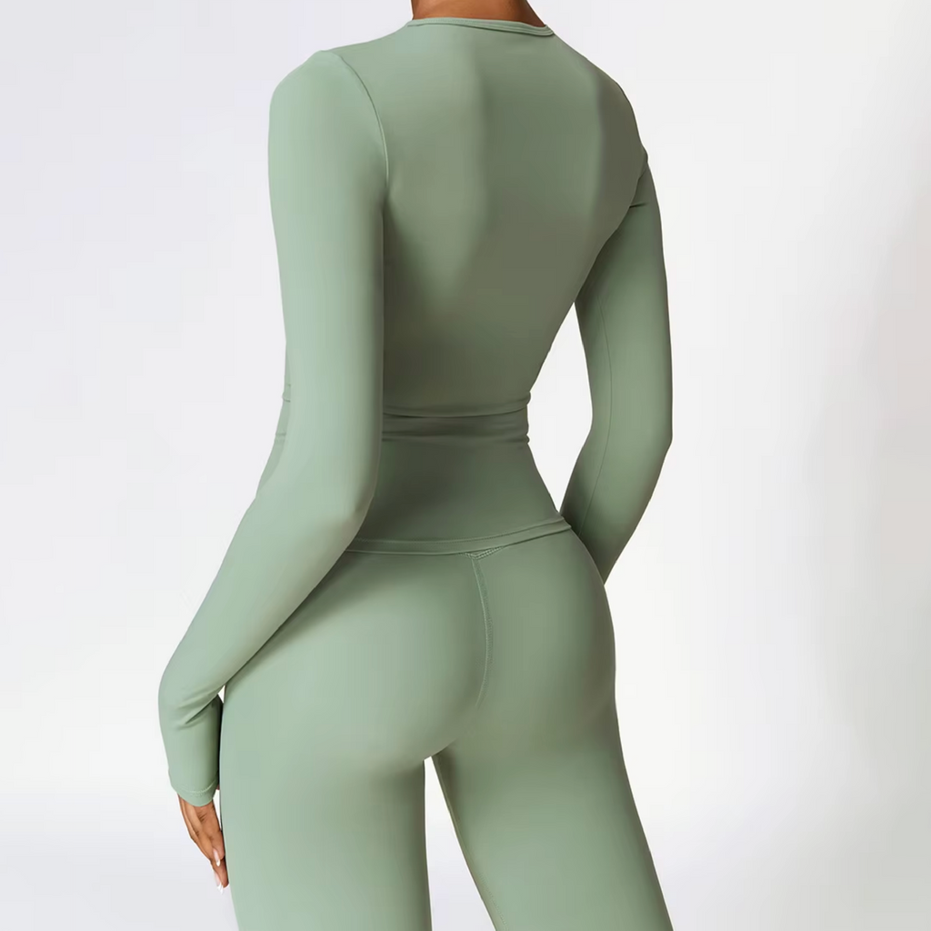 Blend top long sleeve pistacho