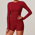 Blend top long sleeve cherry