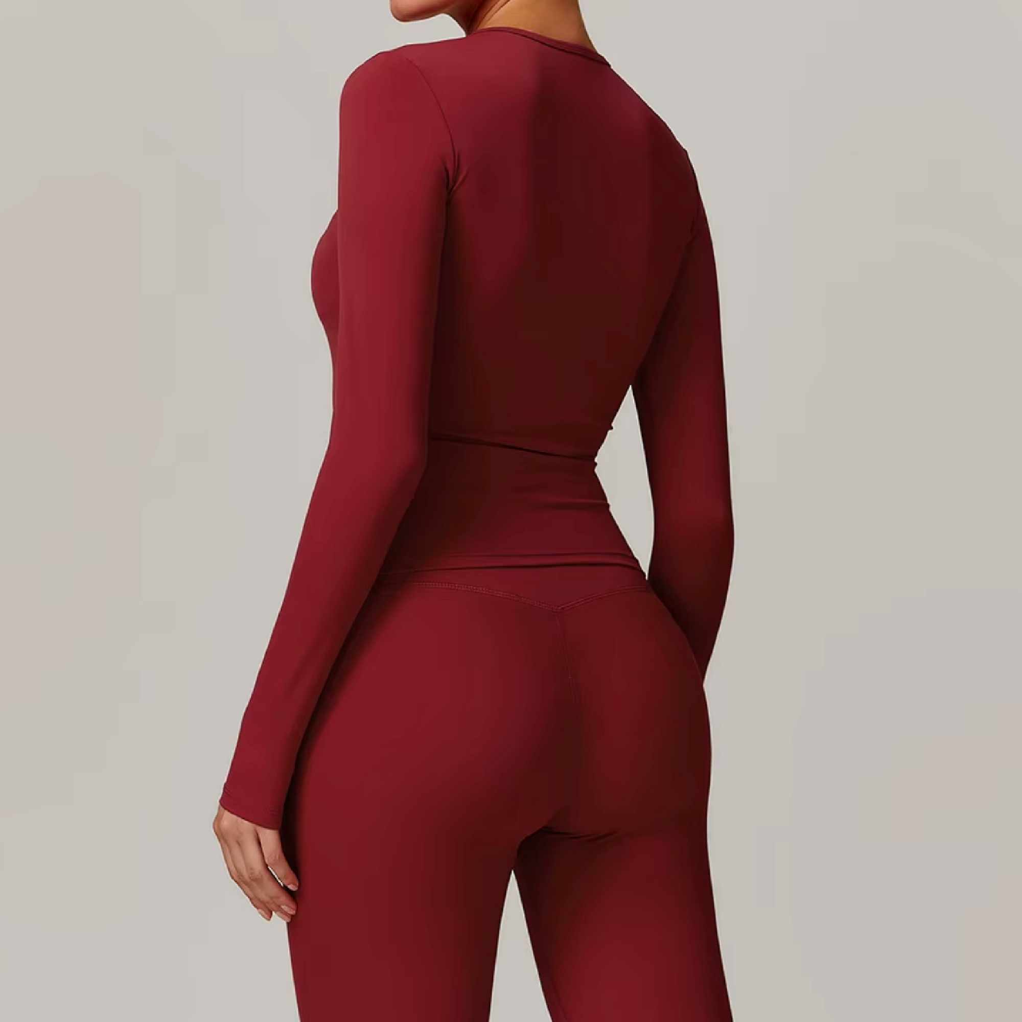 Blend top long sleeve cherry
