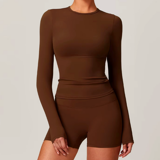 Blend top long sleeve toffee