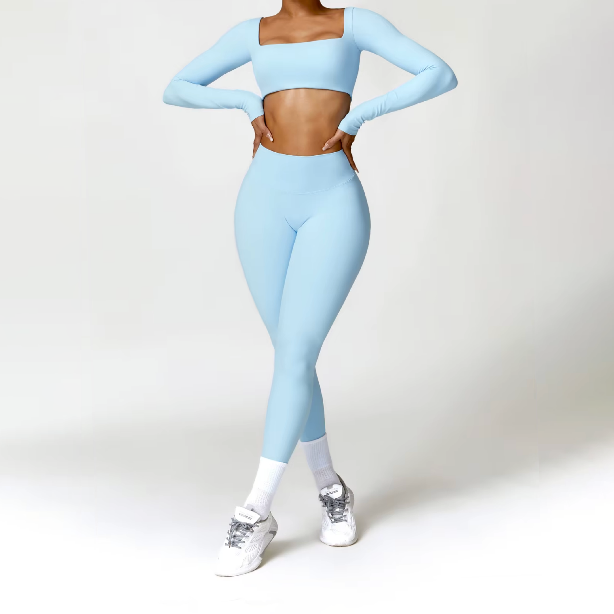 Blend licra scrunch baby blue