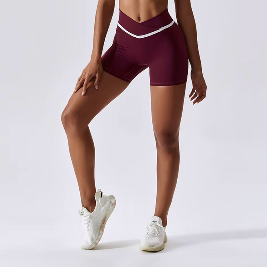 Glowy short v-cut merlot