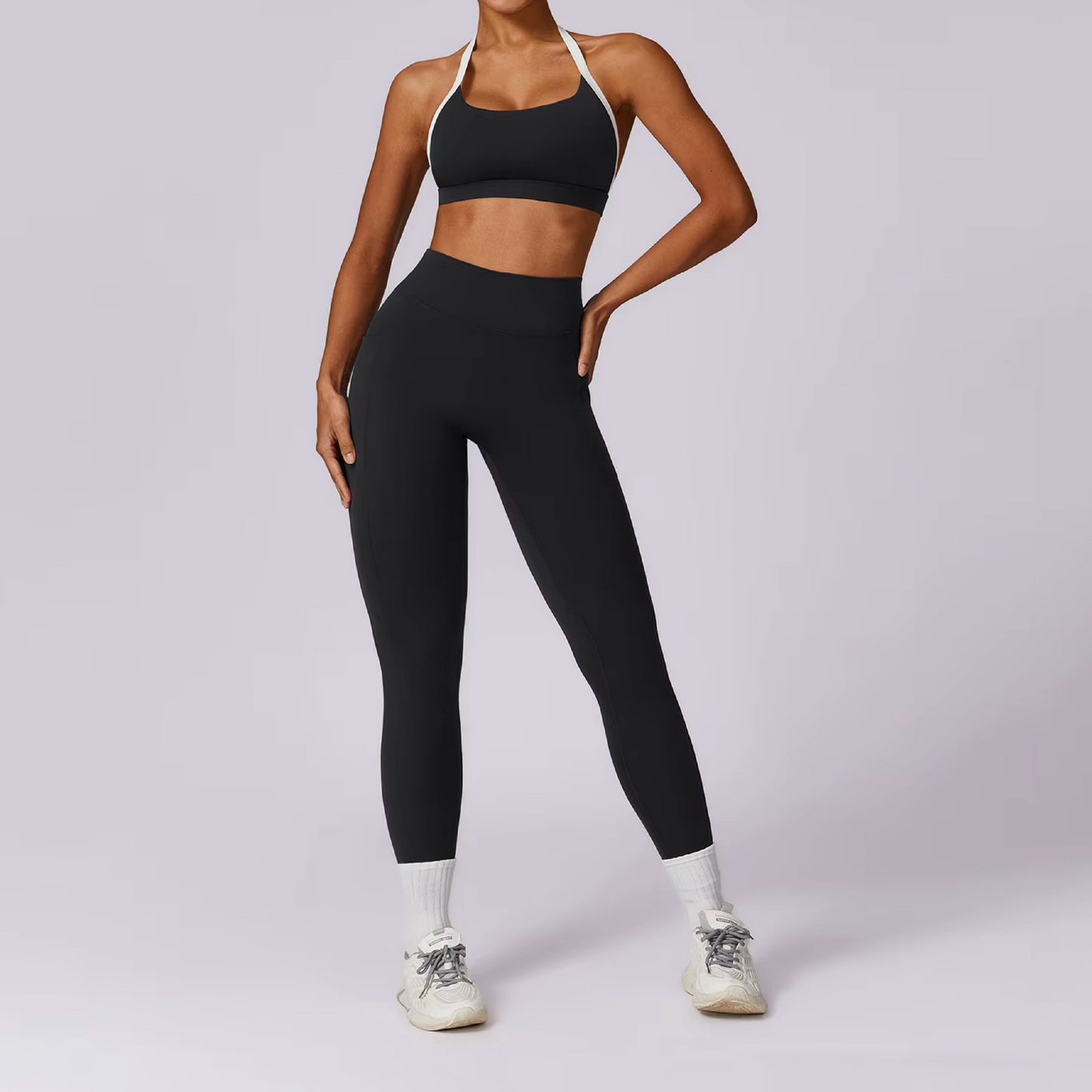 Dual top halter black