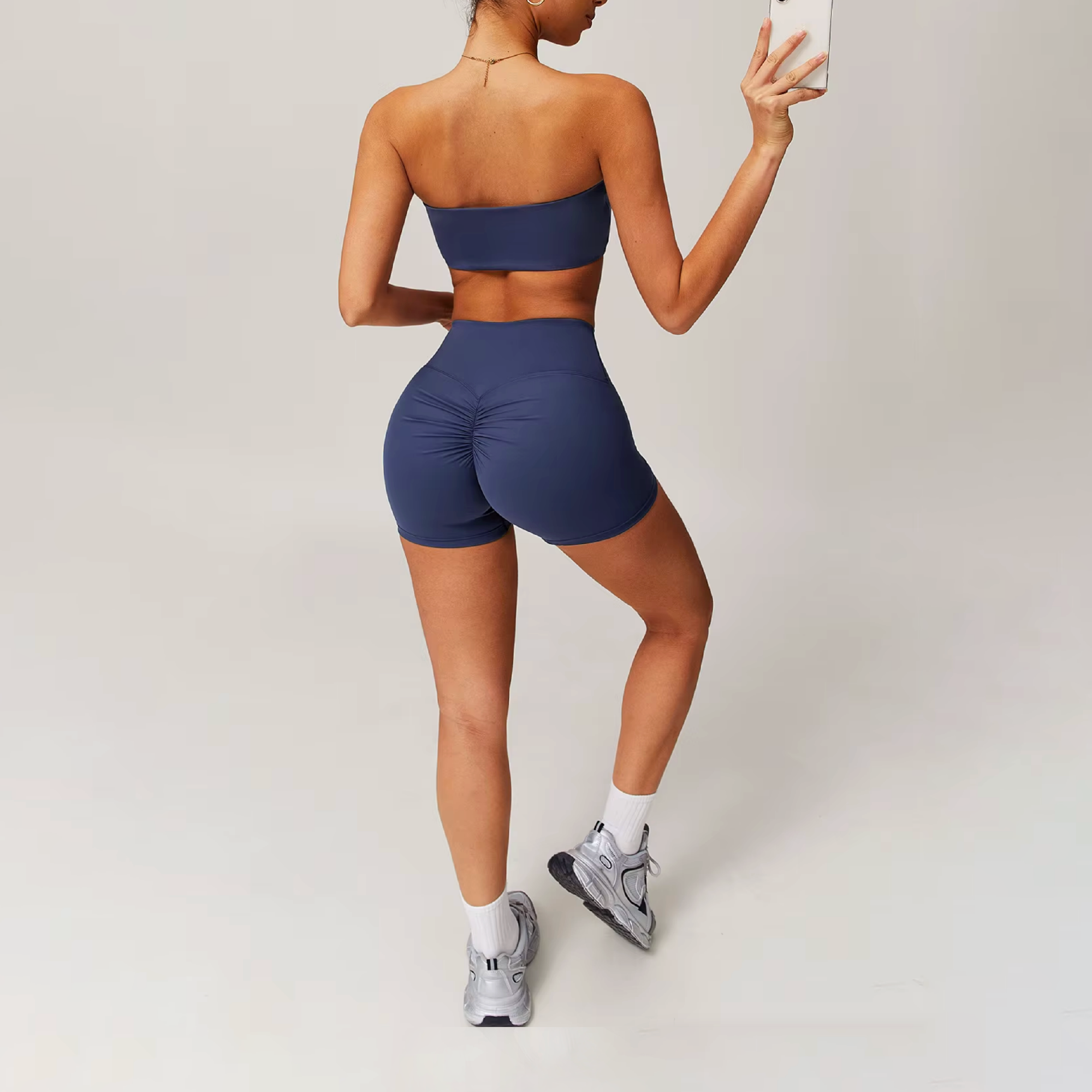 Blend short scrunch deep navy