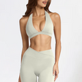 Aura top halter greige