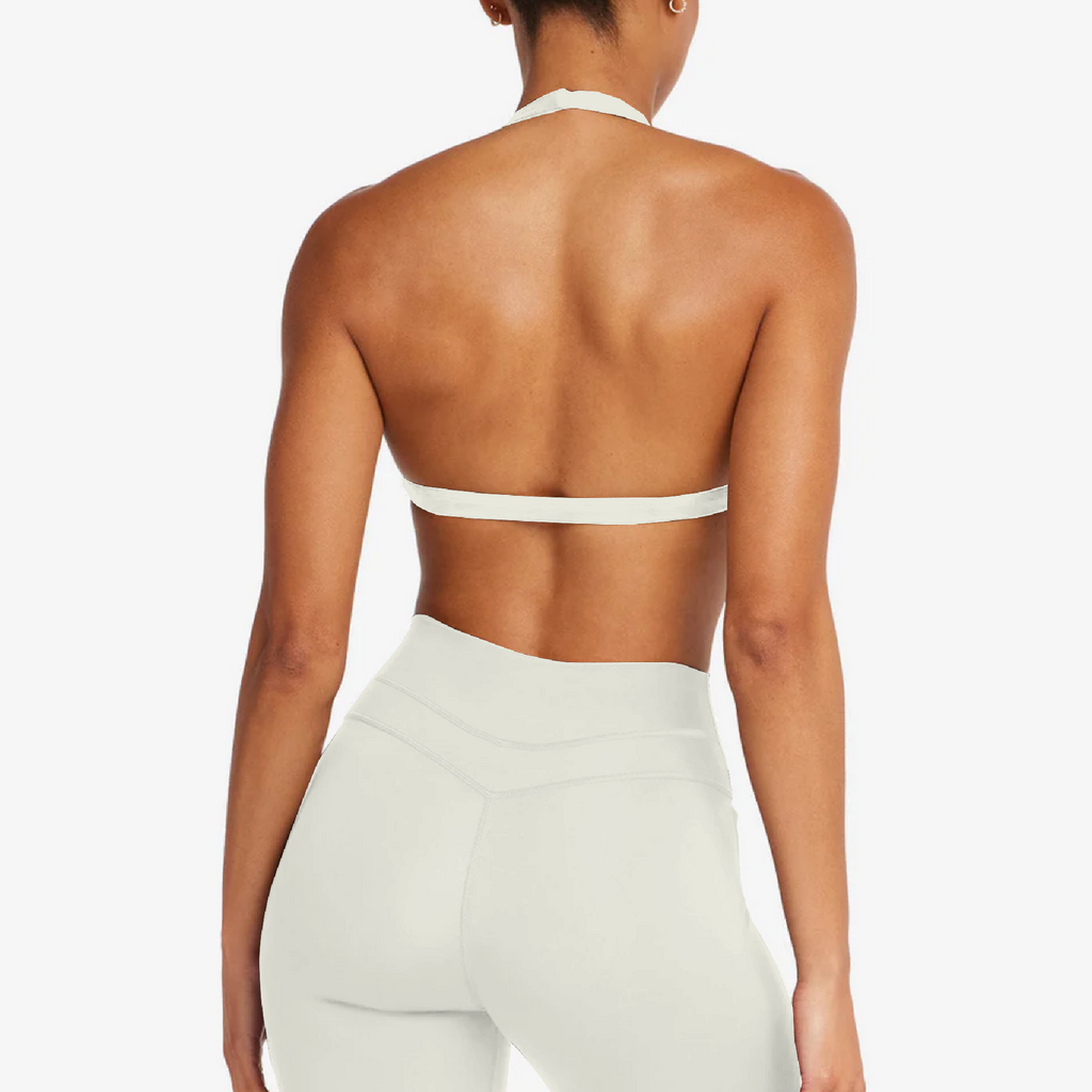 Aura top halter greige