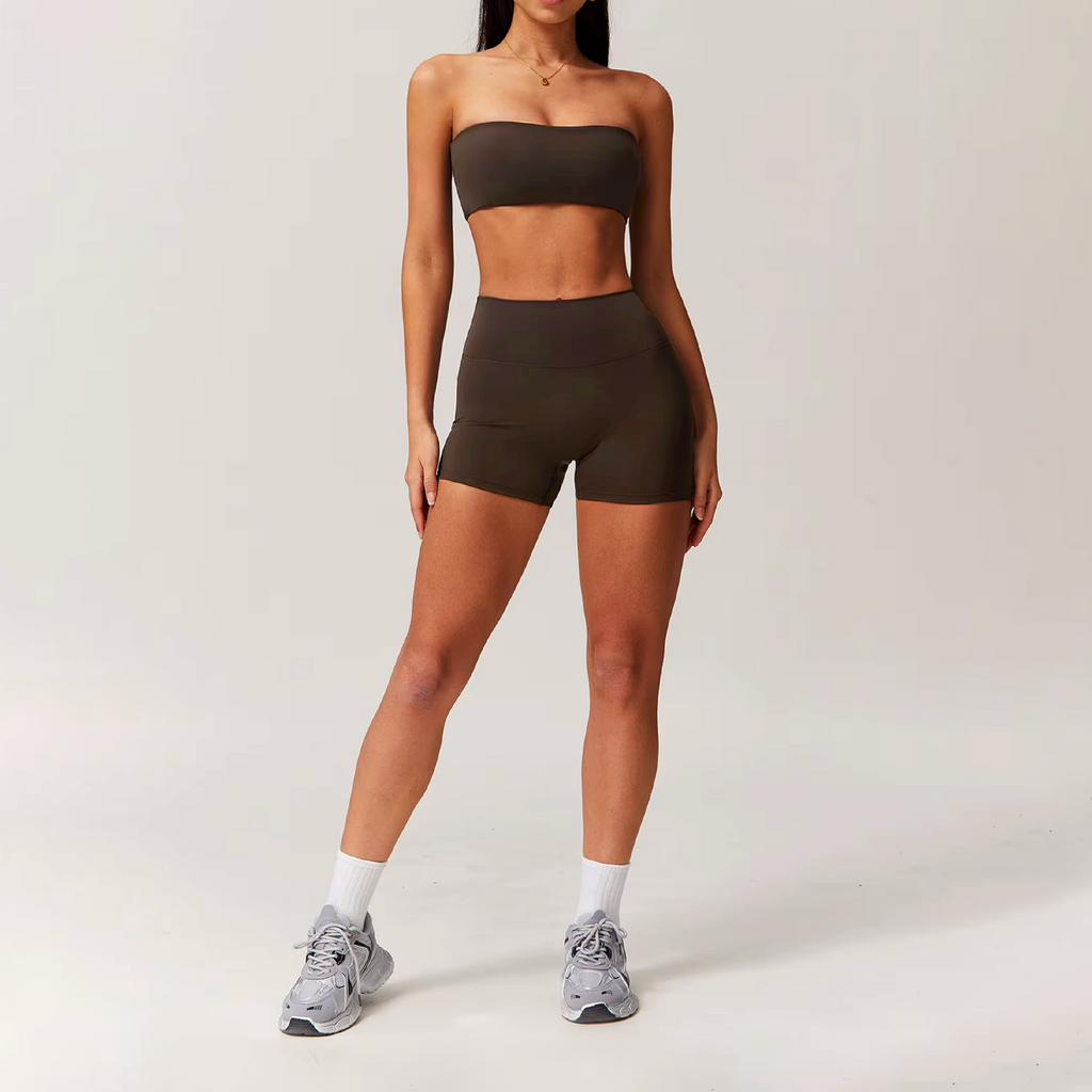 Blend short scrunch brunette