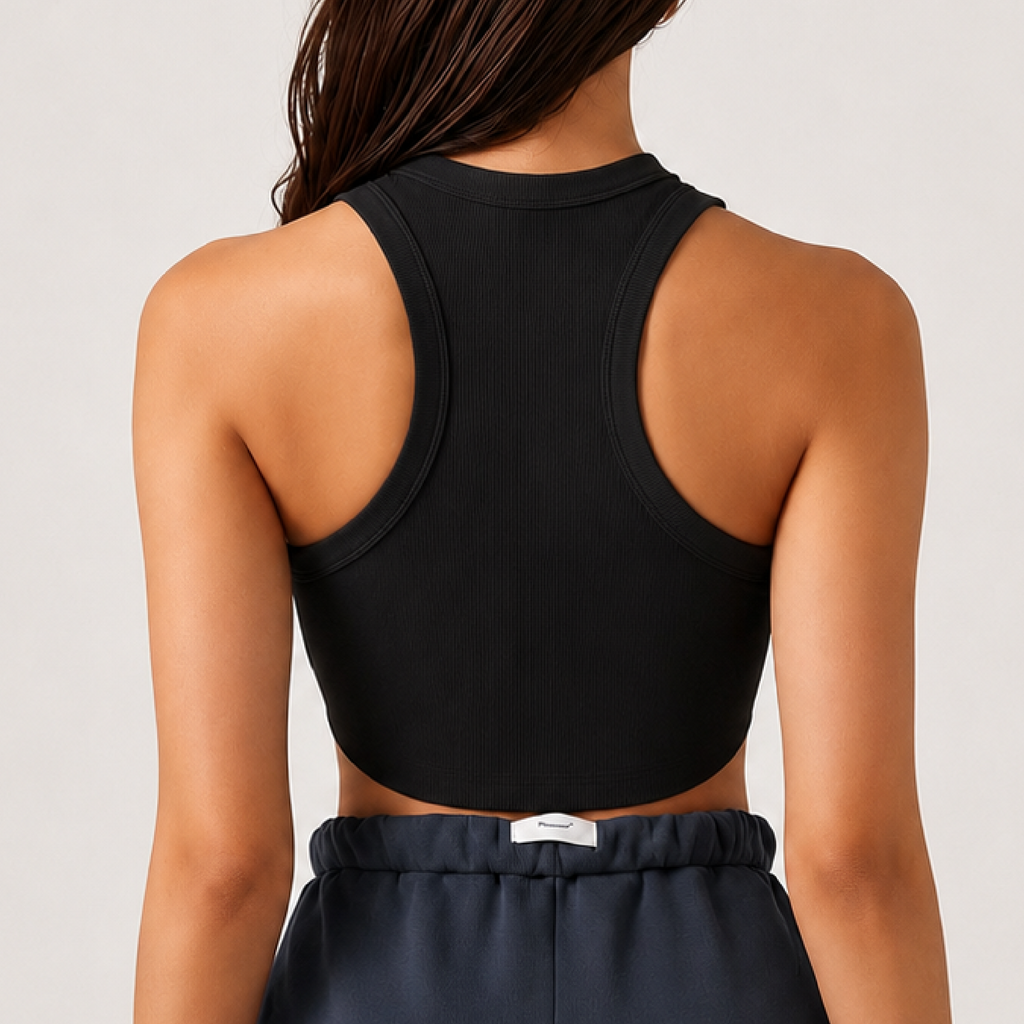 Canel top crop tee black