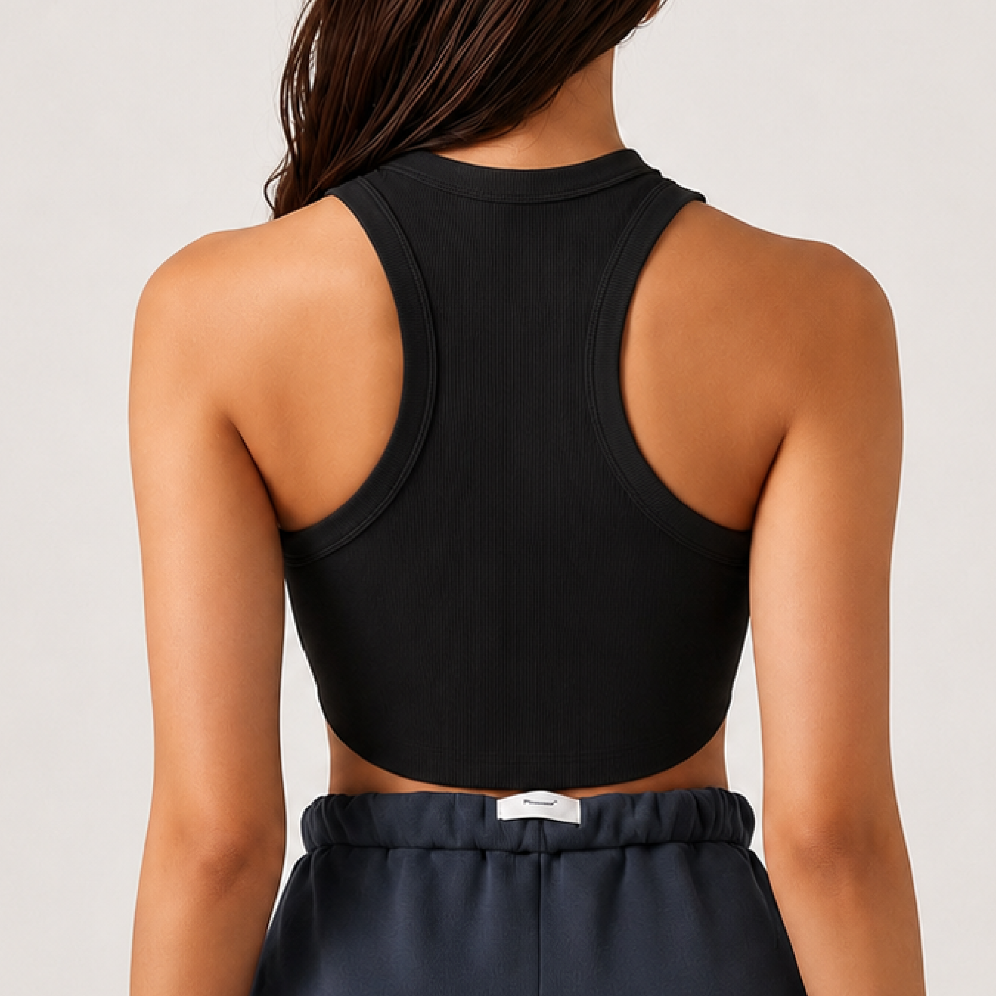 Canel top crop tee black