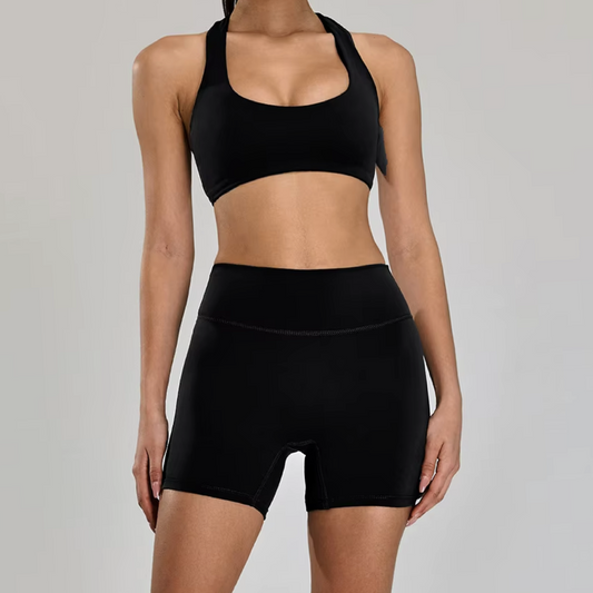 Silky top crop tank black