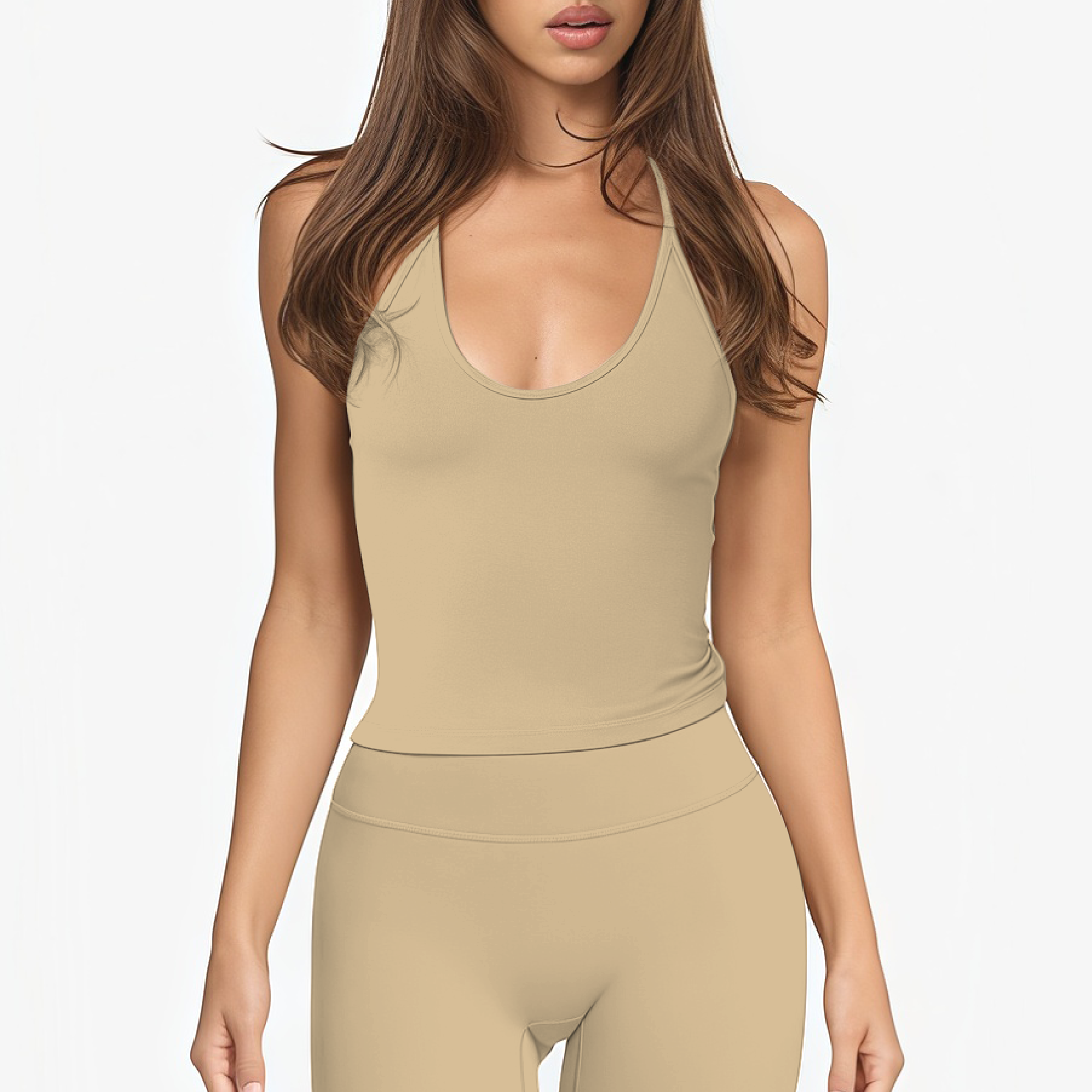 Bora top tie tank latte