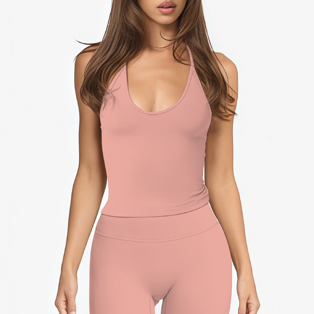 Bora top tie tank melon rose