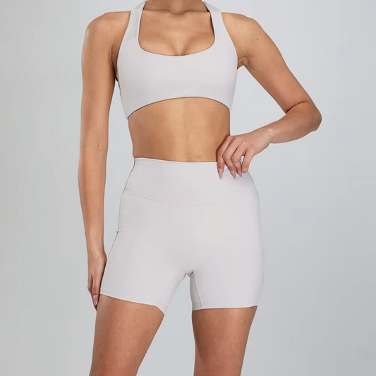 Silky top crop tank fog white