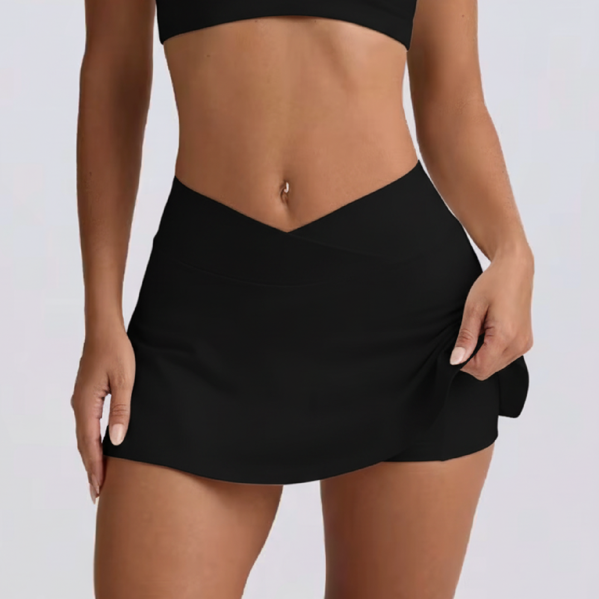 Aura skirt v-cut  black