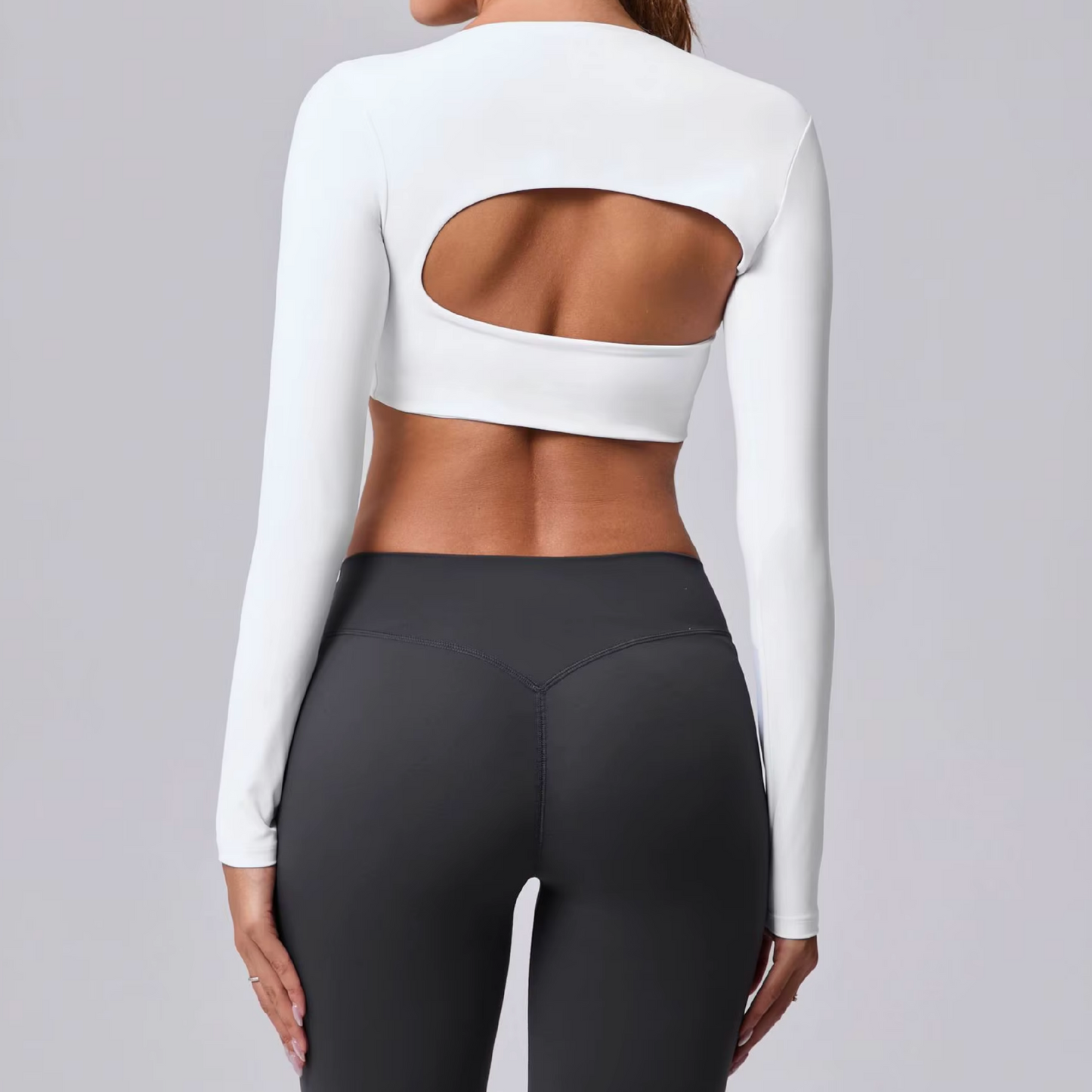 Blend top long sleeve bandeau white