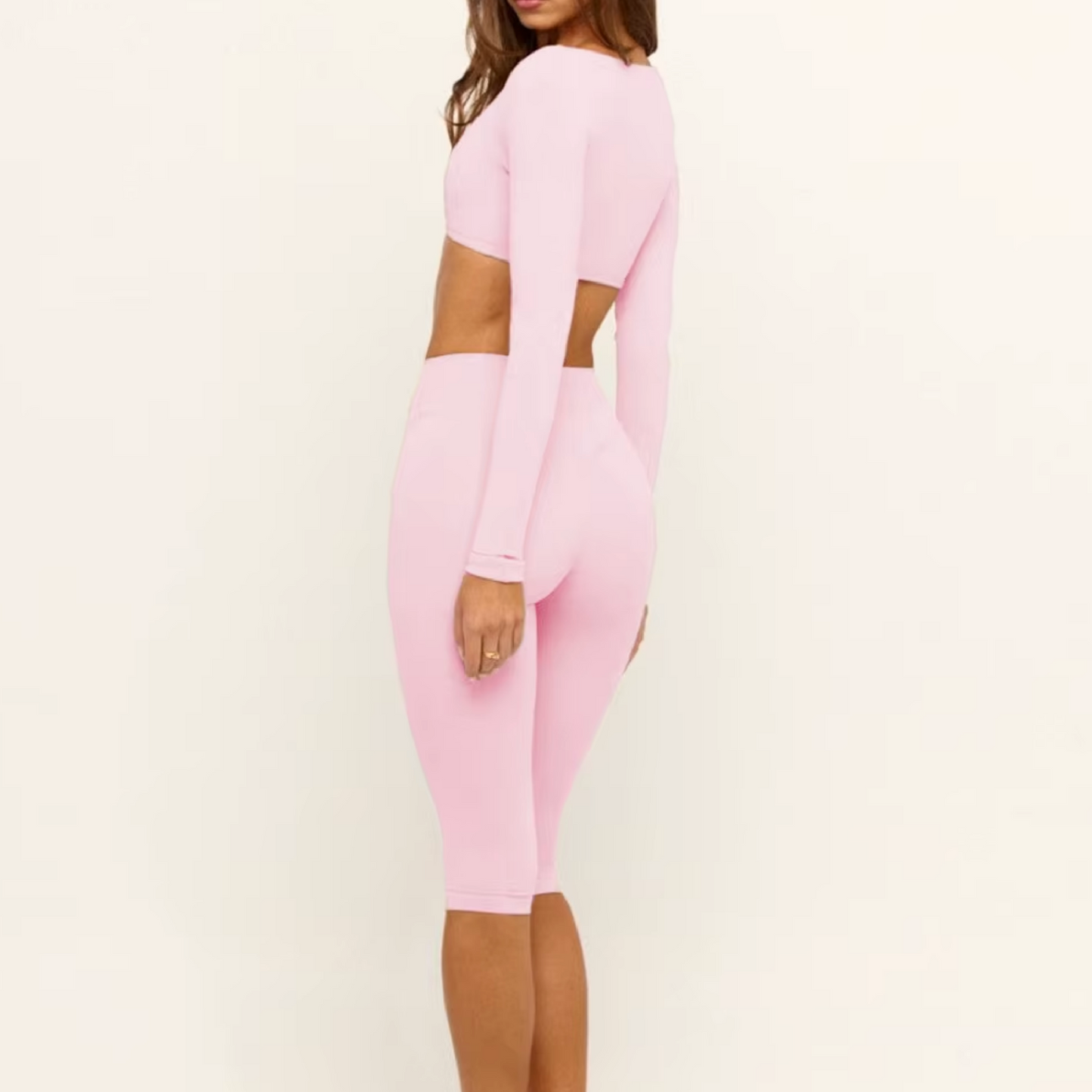 Aura crop top long sleeve blossom