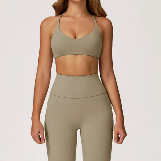 Blend top crossback champagne