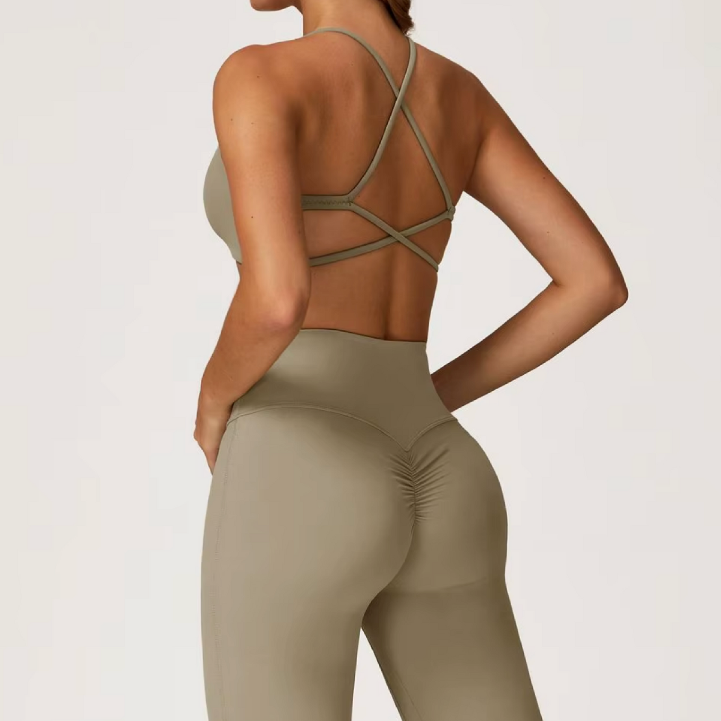 Blend top crossback champagne