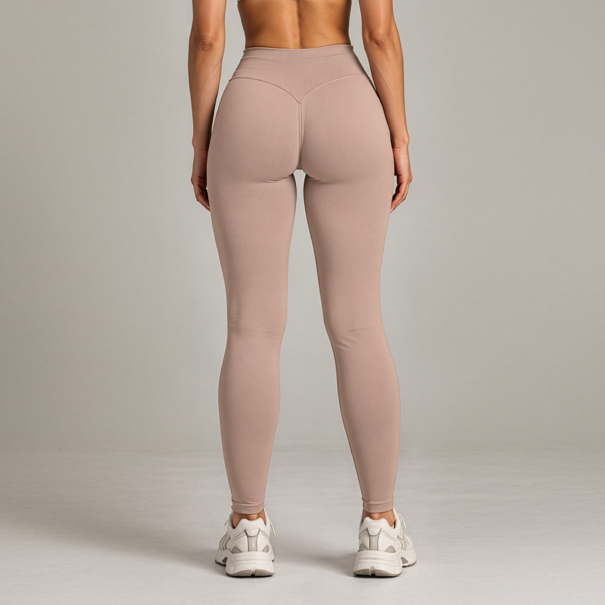 Shape licra scrunch almond