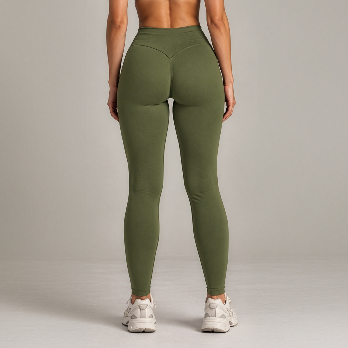 Shape licra scrunch army