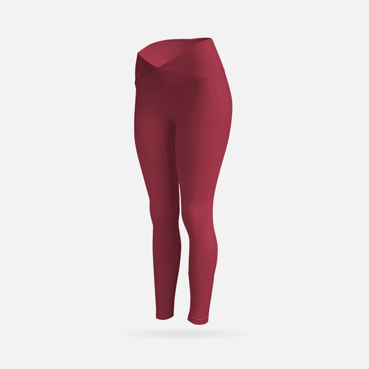 Sculpt licra v-cut scrunch carmesí