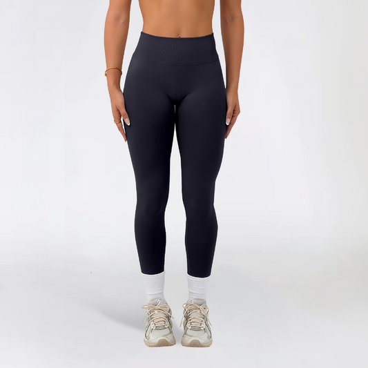 Reverse licra scrunch black