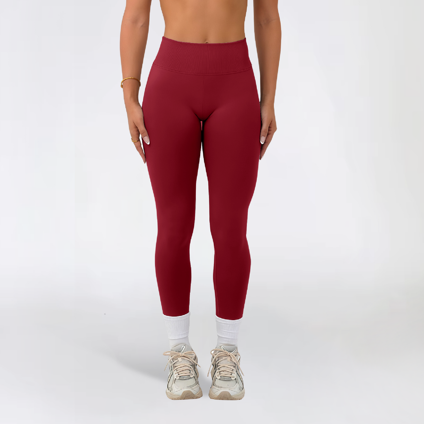 Reverse licra scrunch dark cherry