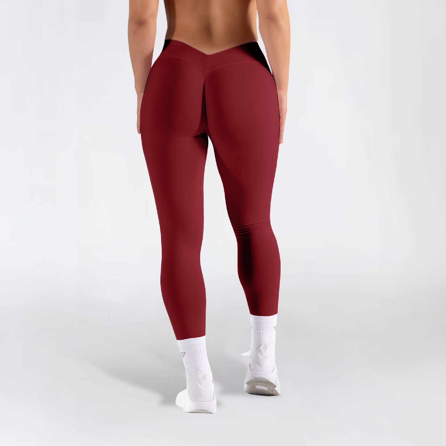 Reverse licra scrunch dark cherry